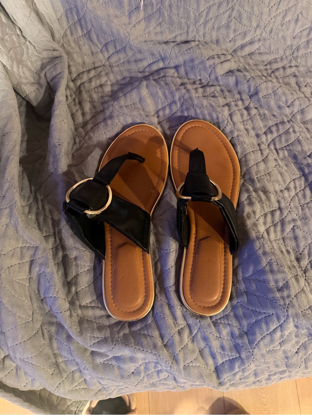 Black & Tan Buckle Sandals